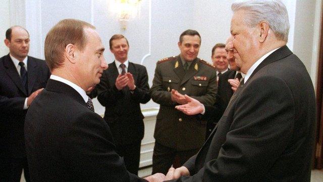 Foto: Putin recebendo o comando do país de Boris Yeltsin, em 1999. AFP/Getty Images