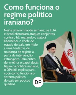 O regime político iraniano - Após os ataques conjuntos dos Estados Unidos e Israel no último final de semana contra o Irã, o Líder Supremo do país, o aiatolá Khamenei, foi morto. Ele era a figura central da política e religião da república teocrática. No entanto, apesar de sua grande importância para o regime islâmico iraniano, é difícil imaginar que sua morte signifique o fim do sistema dos aiatolás, implementado após a revolução de 1979. Neste post organizado por nosso editor-chefe, Caio Ponce de Leon, o DPolitik explica para você o complexo sistema político iraniano, desde sua liderança até as câmaras eleitas diretamente pelo sufrágio universal, bem como as instituições que controlam quem pode chegar aos cargos altos da política iraniana.